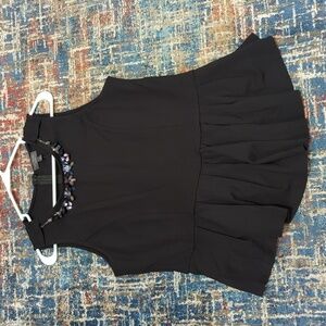 The Limited Collection Women's Black Sleeveless Peplum Top w/Necklace Size Med.